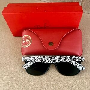 Ray-Ban Black Sunglasses with White Pattern